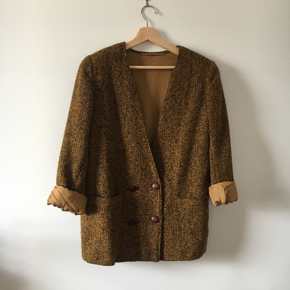 Vintage Jackets & Blazers - Vintage tweed double breasted blazer